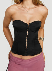 Jazzy Strapless Corset Top Black
