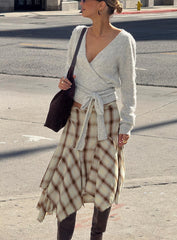 Toshie Asymmetrical Midi Skirt Multi Check