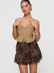 Luned Mini Skirt Leopard Petite