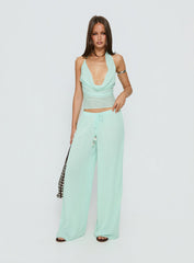 Distinction Chiffon Pants Aqua