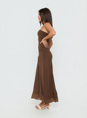 Brigida Strapless Maxi Dress Mocha