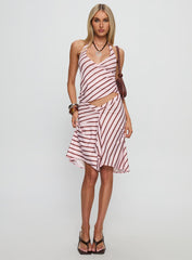 Esmeray Midi Skirt Pink Stripe