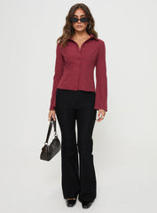 Anni Pinstripe Shirt Red