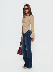 Zilvia Bootleg Mid Rise Jeans Raw Denim