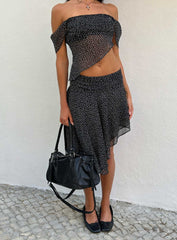 Legacy Midi Skirt Onyx Polka