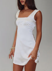 Dasha Satin Mini Dress White