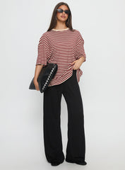 Kieryn Oversized Top Red Stripe