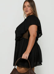 Sun Spirit Plunge Flowy Playsuit Black Curve