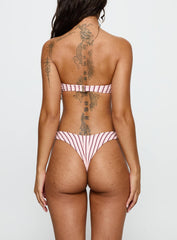 Nevaeh High Cut Bikini Bottoms Pale Pink Stripe