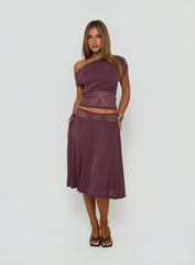Marienna Lace Midi Skirt Plum
