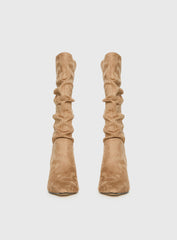Such A Charmer Faux Suede Scrunch Boot Tan