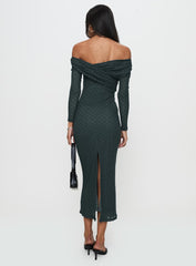 Elexis Off The Shoulder Maxi Dress Blue