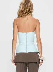 Meleana Strapless Bandage Top Ice Blue